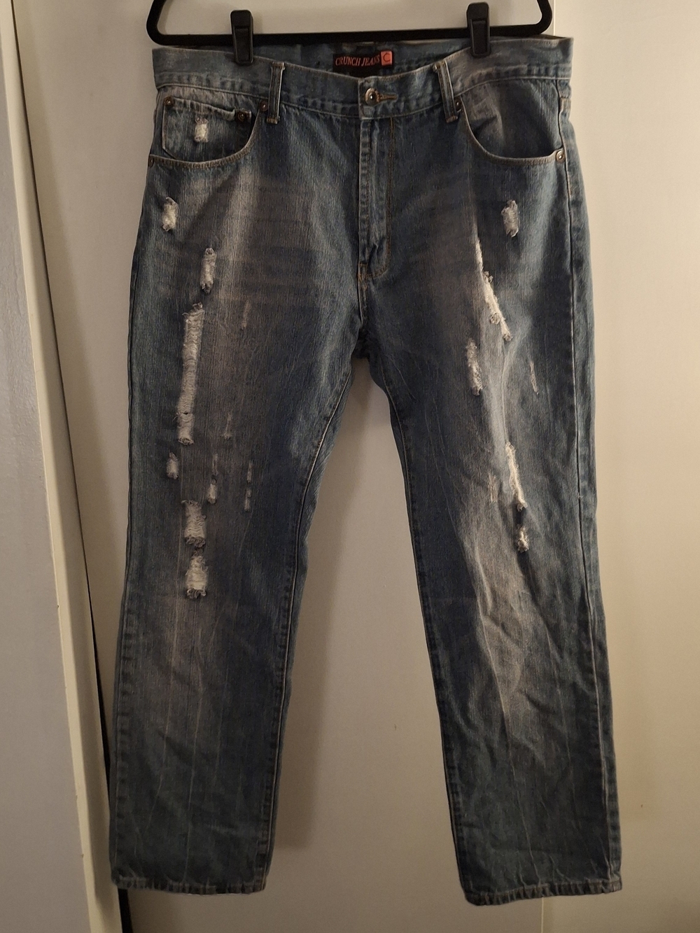 Crunch Men's Distressed Light Blue Jeans